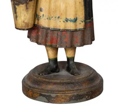 Pair of Tyrolean Tole Figural Vases