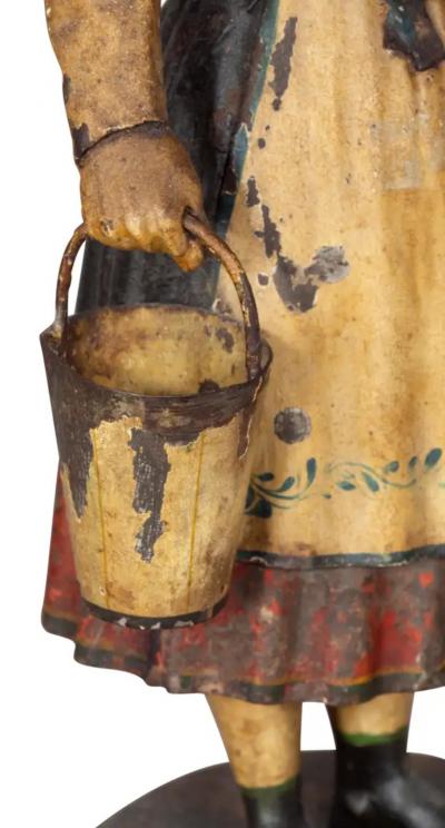 Pair of Tyrolean Tole Figural Vases