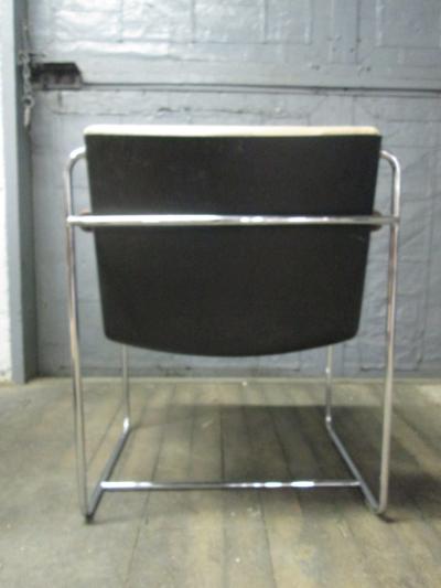 Pair of Unique Wood and Chrome Armchairs