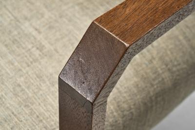 Pair of Upholstered Armchairs with Wooden Frame France ca 1940s