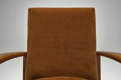 Pair of Upholstered Burnt Orange Armchairs Europe 20th Century