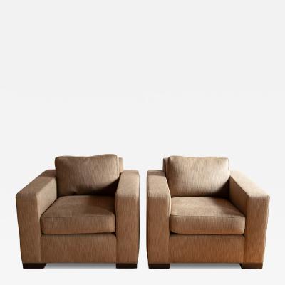 Pair of Upholstered Club Chairs in the style of Jean Michel Frank