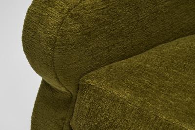 Pair of Upholstered Green Armchairs Europe Mid 20th Century