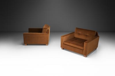 Pair of Upholstered Italian Lounge Chairs Italy 1960s