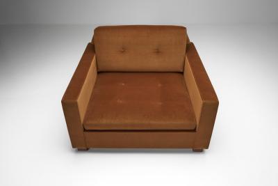 Pair of Upholstered Italian Lounge Chairs Italy 1960s
