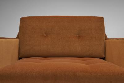 Pair of Upholstered Italian Lounge Chairs Italy 1960s