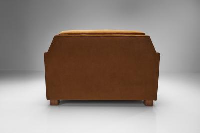 Pair of Upholstered Italian Lounge Chairs Italy 1960s