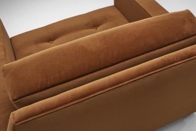 Pair of Upholstered Italian Lounge Chairs Italy 1960s