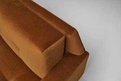 Pair of Upholstered Italian Lounge Chairs Italy 1960s