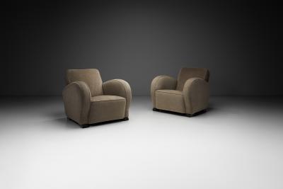 Pair of Upholstered Norwegian Club Chairs Norway 1930s