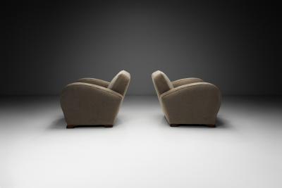 Pair of Upholstered Norwegian Club Chairs Norway 1930s