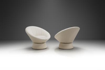 Pair of Upholstered Space Age Swivel Chairs Germany 1970s