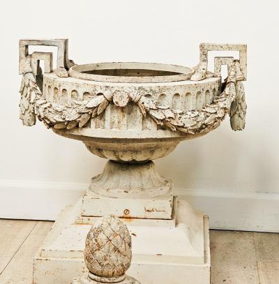 Pair of Val dOsne Belle poque Cast Iron Urns France early 20th century