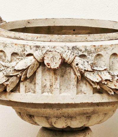 Pair of Val dOsne Belle poque Cast Iron Urns France early 20th century