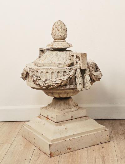 Pair of Val dOsne Belle poque Cast Iron Urns France early 20th century