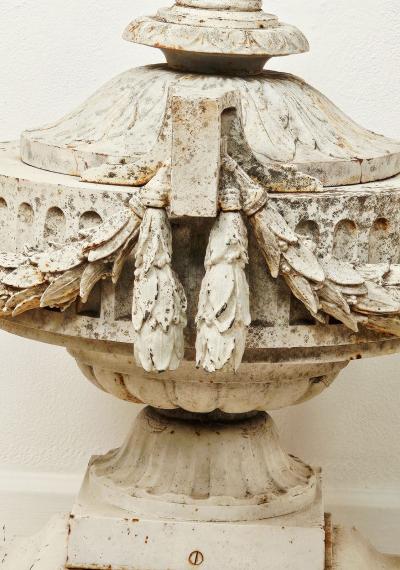 Pair of Val dOsne Belle poque Cast Iron Urns France early 20th century