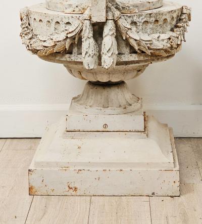 Pair of Val dOsne Belle poque Cast Iron Urns France early 20th century