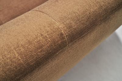 Pair of Velour Two Seater Sofa with Solid Wood Legs Europe ca 1950s