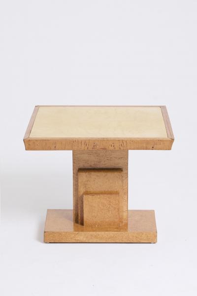 Pair of Velum and Birch Side Tables