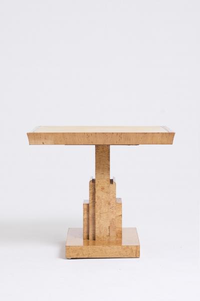 Pair of Velum and Birch Side Tables