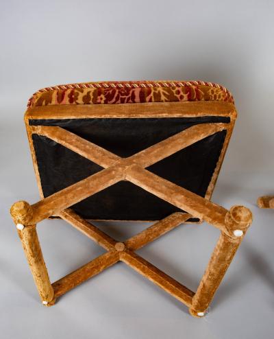 Pair of Velvet Upholstered Stools