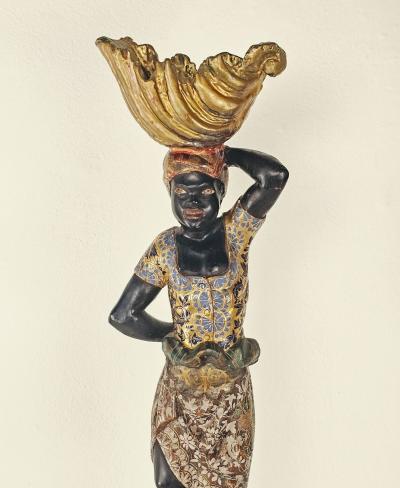 Pair of Venetian Blackamoor Figurines Italy circa 1920