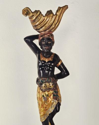 Pair of Venetian Blackamoor Figurines Italy circa 1920