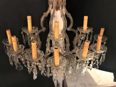 Pair of Venetian Crystal Ten Lights Wall Sconces circa 1940