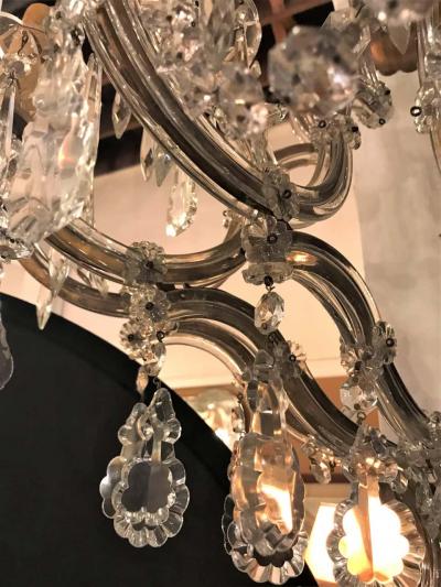 Pair of Venetian Crystal Ten Lights Wall Sconces circa 1940