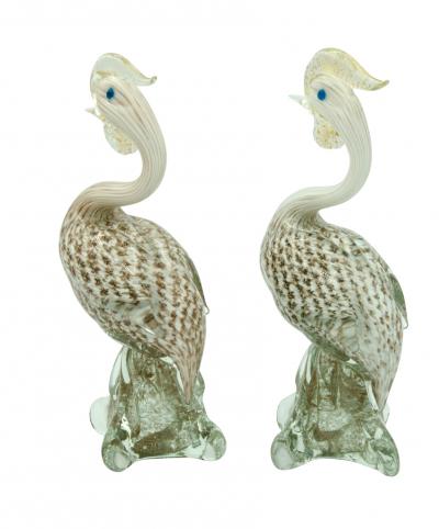 Pair of Venetian Glass Pheasants
