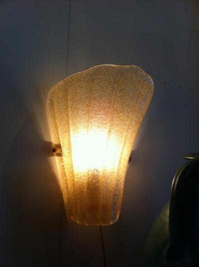 Pair of Venetian Gold Fleck Sconces