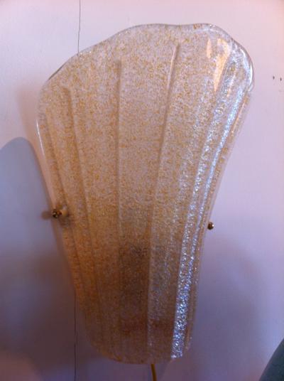 Pair of Venetian Gold Fleck Sconces