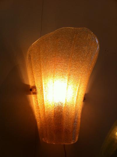Pair of Venetian Gold Fleck Sconces