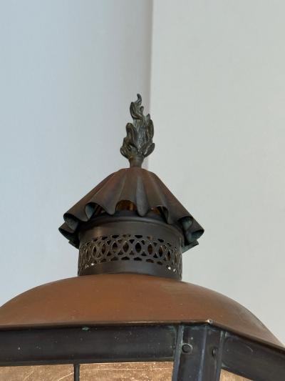 Pair of Venetian Patinated Bronze Arm Wall Mounted Lanterns