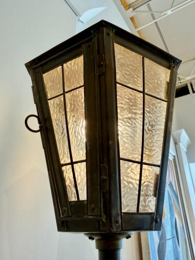Pair of Venetian Patinated Bronze Arm Wall Mounted Lanterns