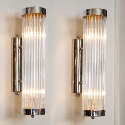 Pair of Venini chrome arm wall lights