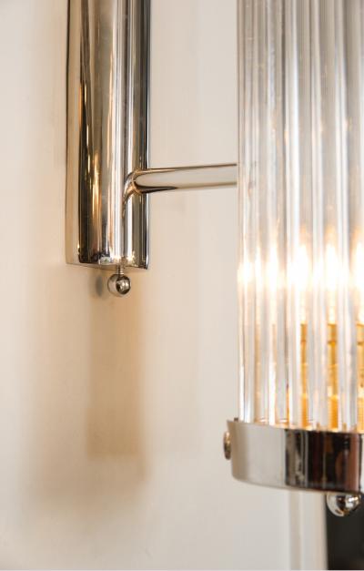 Pair of Venini chrome arm wall lights