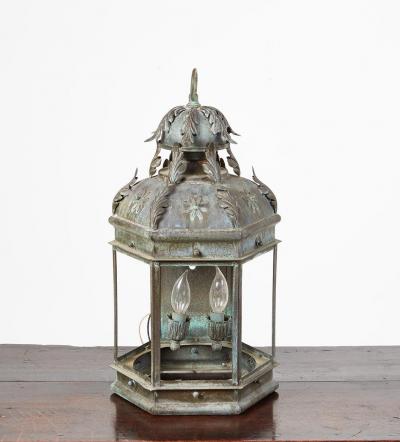 Pair of Verdigris Wall Lights