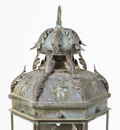 Pair of Verdigris Wall Lights