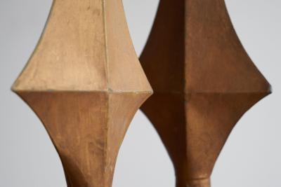 Pair of Very Decorative Gold Painted Antique Finials 19th Century