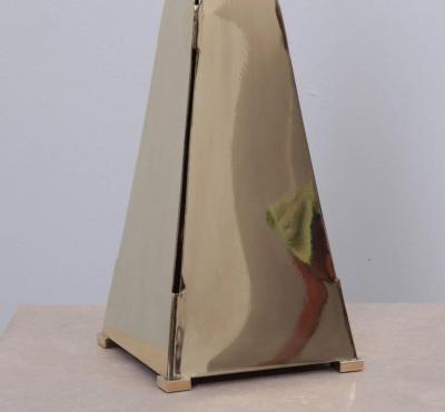 Pair of Very Huge Brass Pyramid Table Lamps