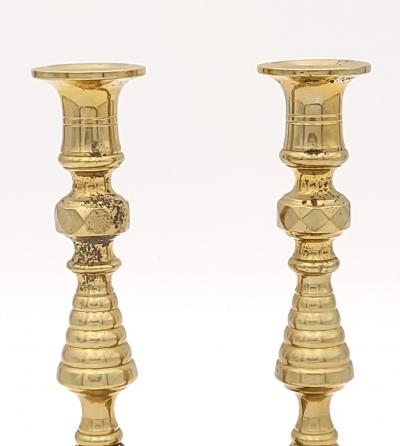 Pair of Victorian Beehive Candlesticks circa 1860