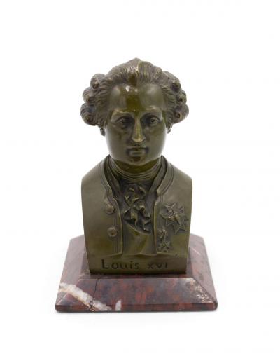 Pair of Victorian Bronze Louis XVI Le Titien Busts