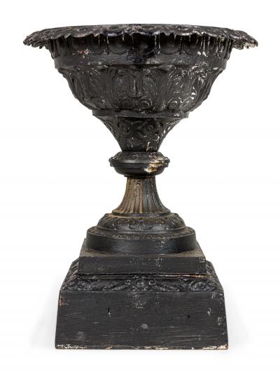 Pair of Victorian Cast Iron Outdoor Urns