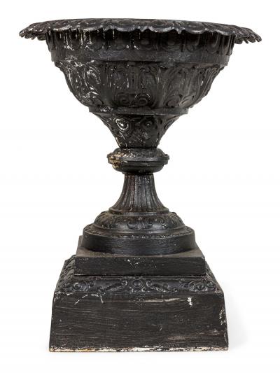 Pair of Victorian Cast Iron Outdoor Urns