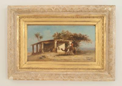 Pair of Victorian Middle Eastern Scene Oil Paintings