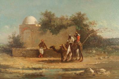 Pair of Victorian Middle Eastern Scene Oil Paintings