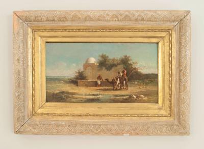 Pair of Victorian Middle Eastern Scene Oil Paintings