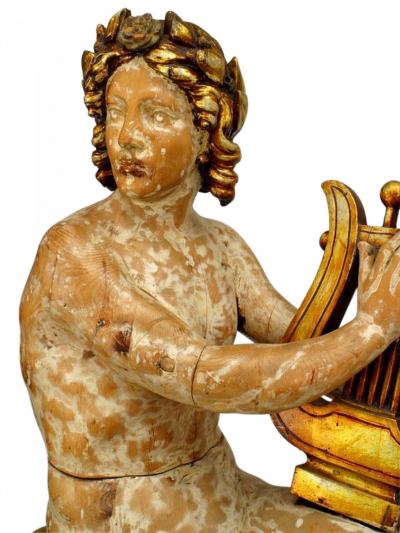 Pair of Victorian Stripped Musician Figures