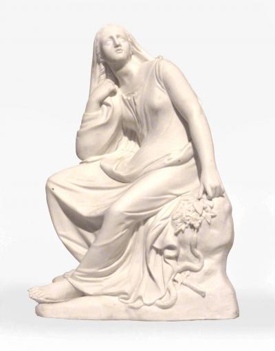Pair of Victorian White Parian Female Figures